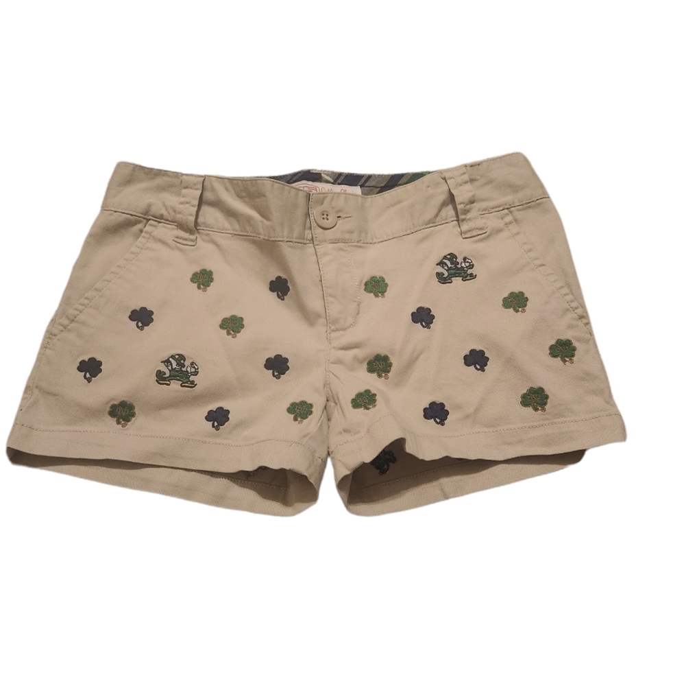 Notre Dame Fighting Irish Embroidered Tan Shorts